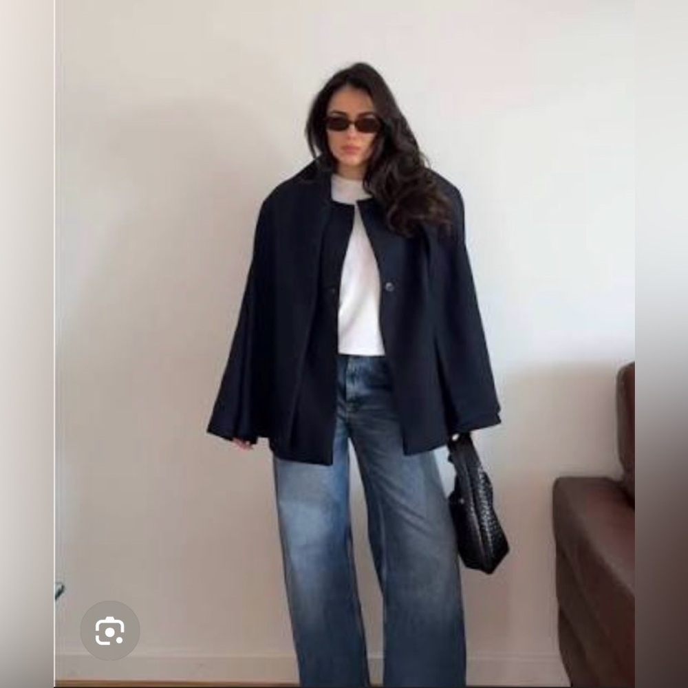 🔥🔥Zara navy blue wool coat